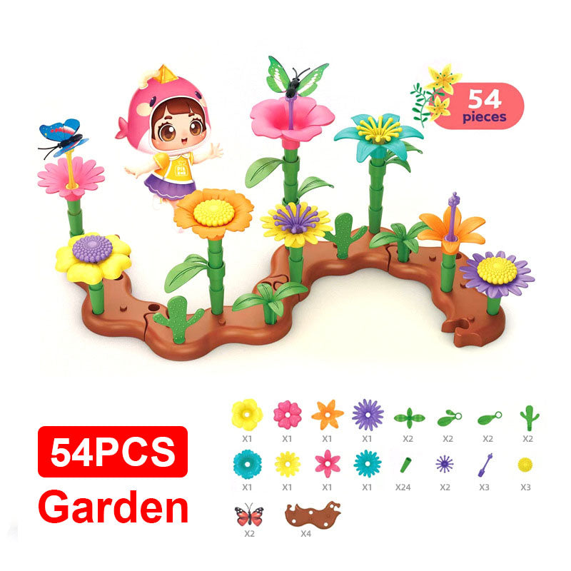 Flower Garden Architecture Set Building Toys DIY Construction Block Plant Creative Educational Stacking Games Toys