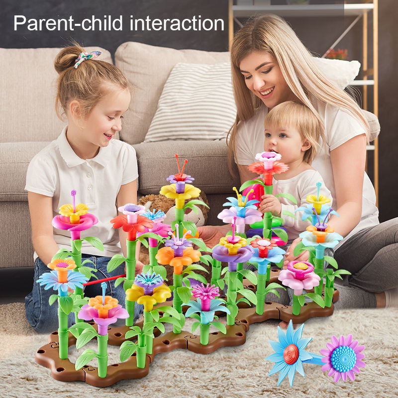 Flower Garden Architecture Set Building Toys DIY Construction Block Plant Creative Educational Stacking Games Toys