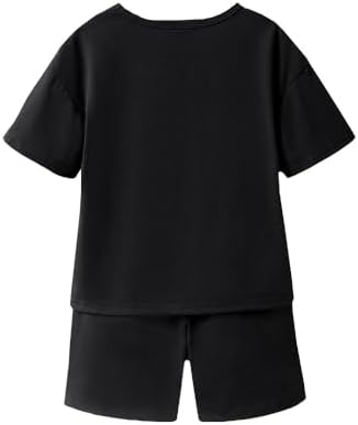 juniors boys t-shirt shorts set with letter graphic print