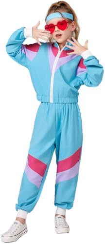 80s 90s Retro Track Set for Girls - Windbreaker Jacket Pants
