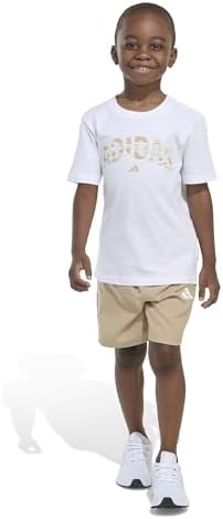 ADIDAS BOYS FASHIONABLE CAMO SHORT SET TEE PANTS