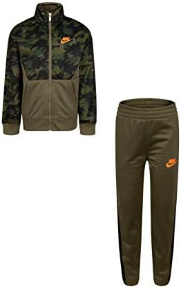 Nike Boys Thermo Dri Fit Jacket Pants Set MediumOliveOrange 6