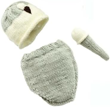 Newborn Photography Set Cute Ice Cream Hat Pants for Baby