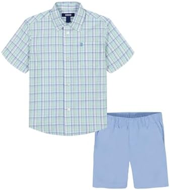 boys 2-piece set IZOD collared button-down shirt performance shorts