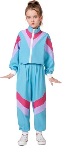 80s 90s Retro Track Set for Girls - Windbreaker Jacket Pants