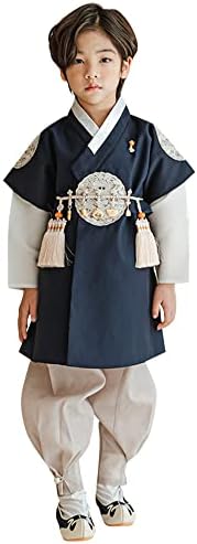 Charming Kids Korean Navy Boy Kids Hanbok 100 Days to 10 Years