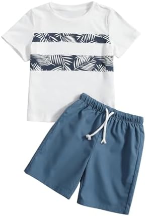 Tropical Cool Kids Outfit Boys 2-Piece Outfit with Tropical Print