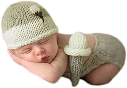 Newborn Photography Set Cute Ice Cream Hat Pants for Baby