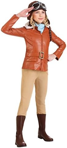 Amelia Earhart Youth Deluxe Costume Girls Historical Pilot Outfit