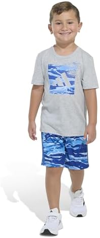 Genuinely Made Adventure-lore Boys Heather Tee Camo Shorts Set