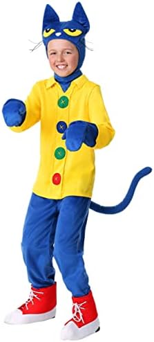 Pete the Cat Halloween Kids Cat Costume Unisex Cute Blue Animal