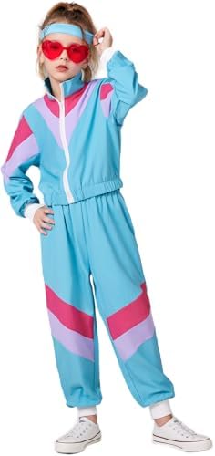 80s 90s Retro Track Set for Girls - Windbreaker Jacket Pants
