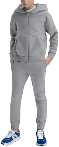 Haloumoning Boys Active Sweatsuit - Soft Comfortable for 5-14 Years
