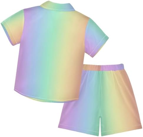 Boccsty Green Checkered Flag Boys Hawaiian Summer Shorts 2-Piece Set