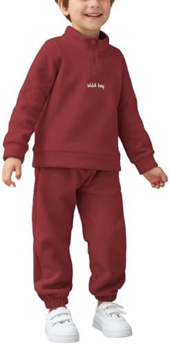 Perfect toddler boys fall winter clothes set for boys Burgundy