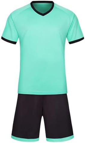 Soccer Football Kids Boys Girls Matching Action T-Shirt Mesh Shorts Set