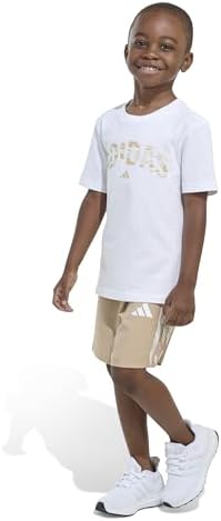 ADIDAS BOYS FASHIONABLE CAMO SHORT SET TEE PANTS