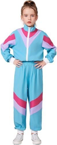 80s 90s Retro Track Set for Girls - Windbreaker Jacket Pants