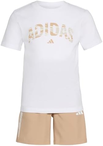 ADIDAS BOYS FASHIONABLE CAMO SHORT SET TEE PANTS