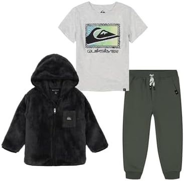 Quiksilver Boys Silky Sherpa Jacket and Pants Set Sleek and Stylish