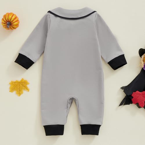 uggies Halloween Baby Boys Outf Long Sleeve Romper with Bowtie Jumpsuit