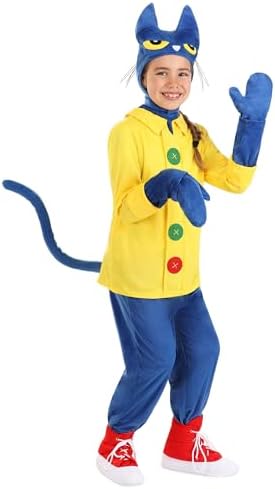 Pete the Cat Halloween Kids Cat Costume Unisex Cute Blue Animal