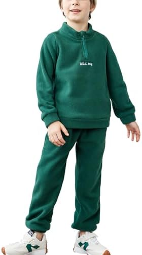 Arshiner Toddler Fall Set - Half-Zip Sweater Pants 3-4T