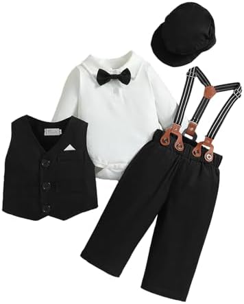 Boys Gentlemans Dress Costume Set for Newborn to 6 Months