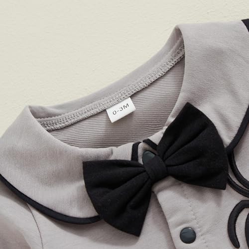 uggies Halloween Baby Boys Outf Long Sleeve Romper with Bowtie Jumpsuit