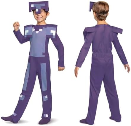 Minecraft Boys Costume with Enchanted Diamond Armor
