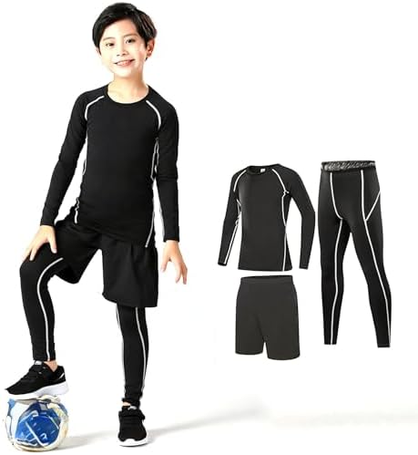 Base Layer Compression Set for Boys and Girls Soft Breathable