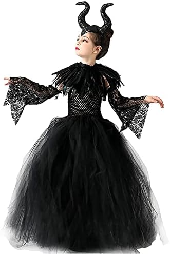 Maleficent Halloween Costume for Girls Evil Queen Dress Up