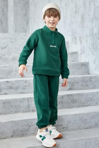 Arshiner Toddler Fall Set - Half-Zip Sweater Pants 3-4T