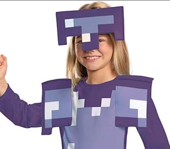 Minecraft Boys Costume with Enchanted Diamond Armor