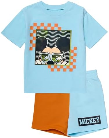 Adorable Disney Boys Short Set Mickey Friends in Holographic Design