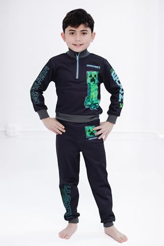 Minecraft Creeper Fleece Half Zip Set for Boys Adorable and Cozy