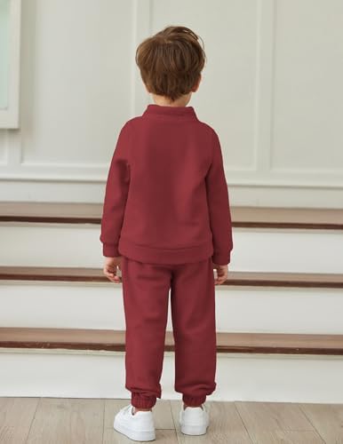 Perfect toddler boys fall winter clothes set for boys Burgundy