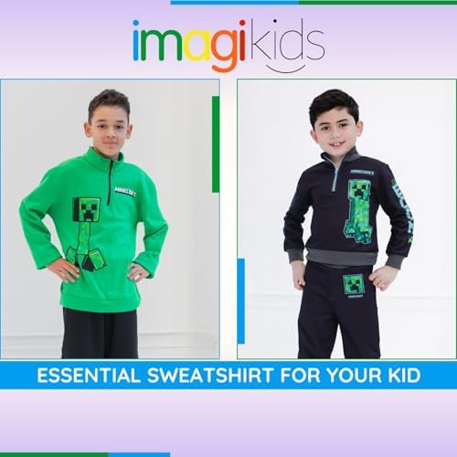 Minecraft Creeper Fleece Half Zip Set for Boys Adorable and Cozy