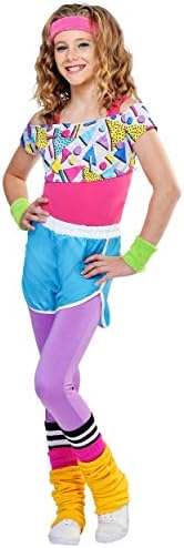 80s Workout Costume for Girls Fun Flexible Fitness Set