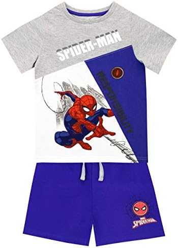 Marvel Boys Spider-Man T Schultz Shorts Set - Spandex Elastic Fit