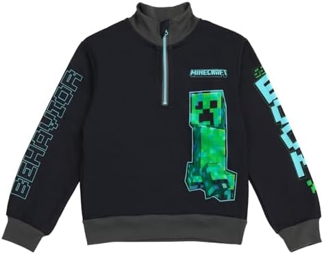 Minecraft Creeper Fleece Half Zip Set for Boys Adorable and Cozy