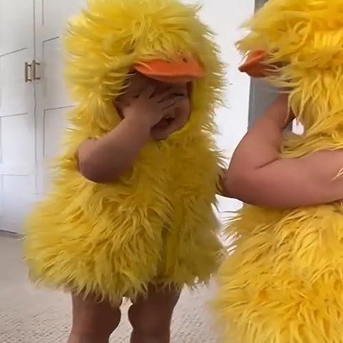 Premium Material Cute Toddler Halloween Furry Duck Costume Kids Zipper Vest