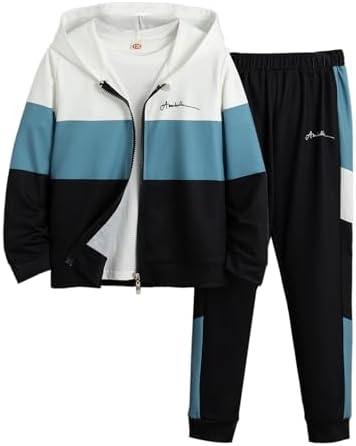 FRCLHWA Boys 2-Piece Outfit Set Zip Up Hoodie Elastic Waist Joggers
