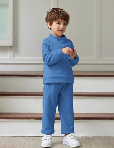 Arshiner Toddler Winter Set Fleece Half Zip Sweats Pants 2-3T Blue