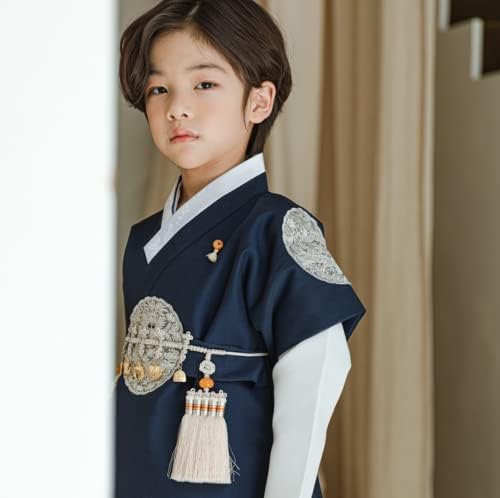 Charming Kids Korean Navy Boy Kids Hanbok 100 Days to 10 Years