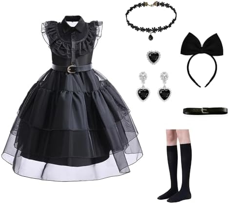 Black Gothic Princess Dress for Kids Halloween Costume