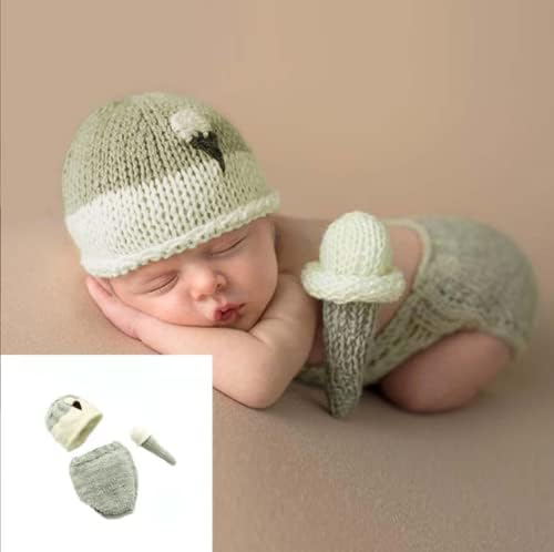 Newborn Photography Set Cute Ice Cream Hat Pants for Baby