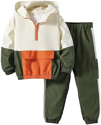 COZYASE Boys Half Zip Pullover Hoodie Pants Set Release the Cold