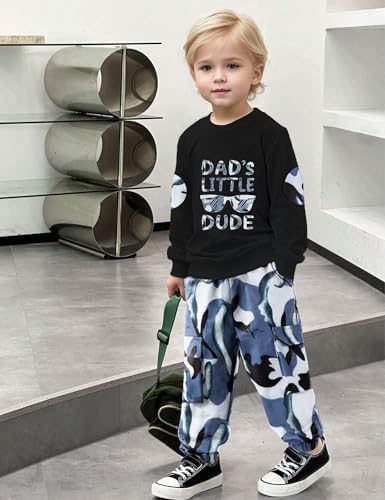 Toddler Boy Clothes Long Sleeve Sweatshirt Camouflage Pants for Fall-Winter