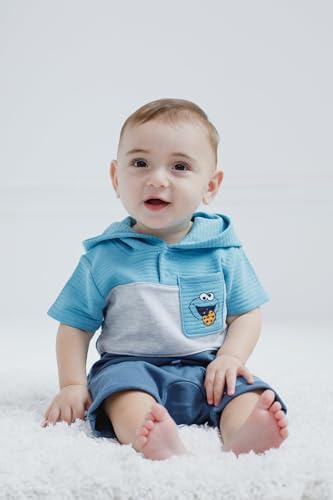 Sesame Street Pullover Hoodie French Terry Shorts for Baby Boys